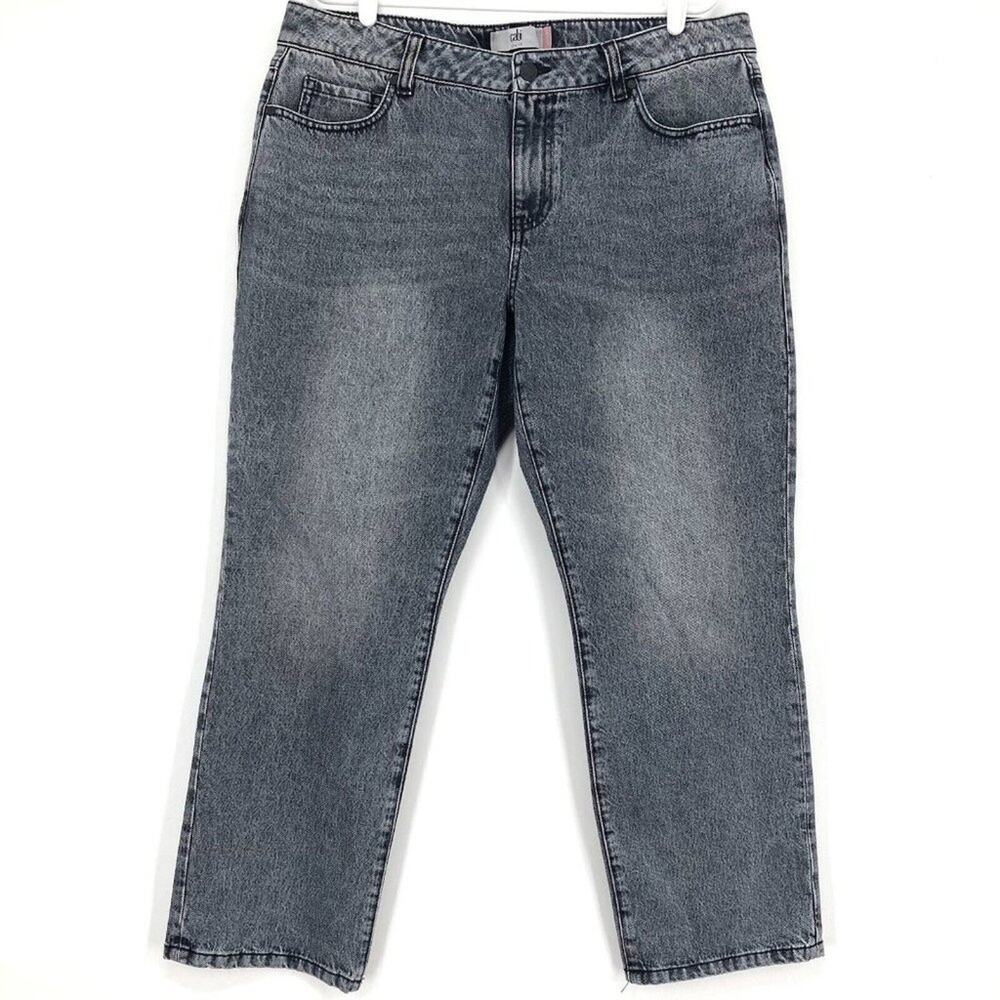 CAbi Women's Boyfriend Jeans in Washed Gray Denim